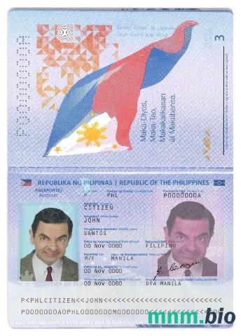 Przykład paszportu Filipin w formacie PSD, w pełni edytowalny